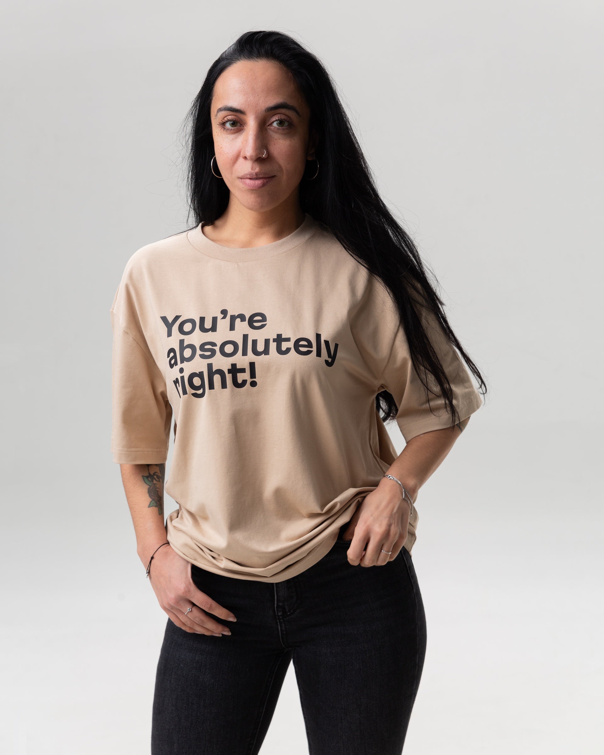 Beige t-shirt “You are absolutely right!”