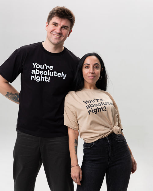 Beżowa koszulka “You are absolutely right!”