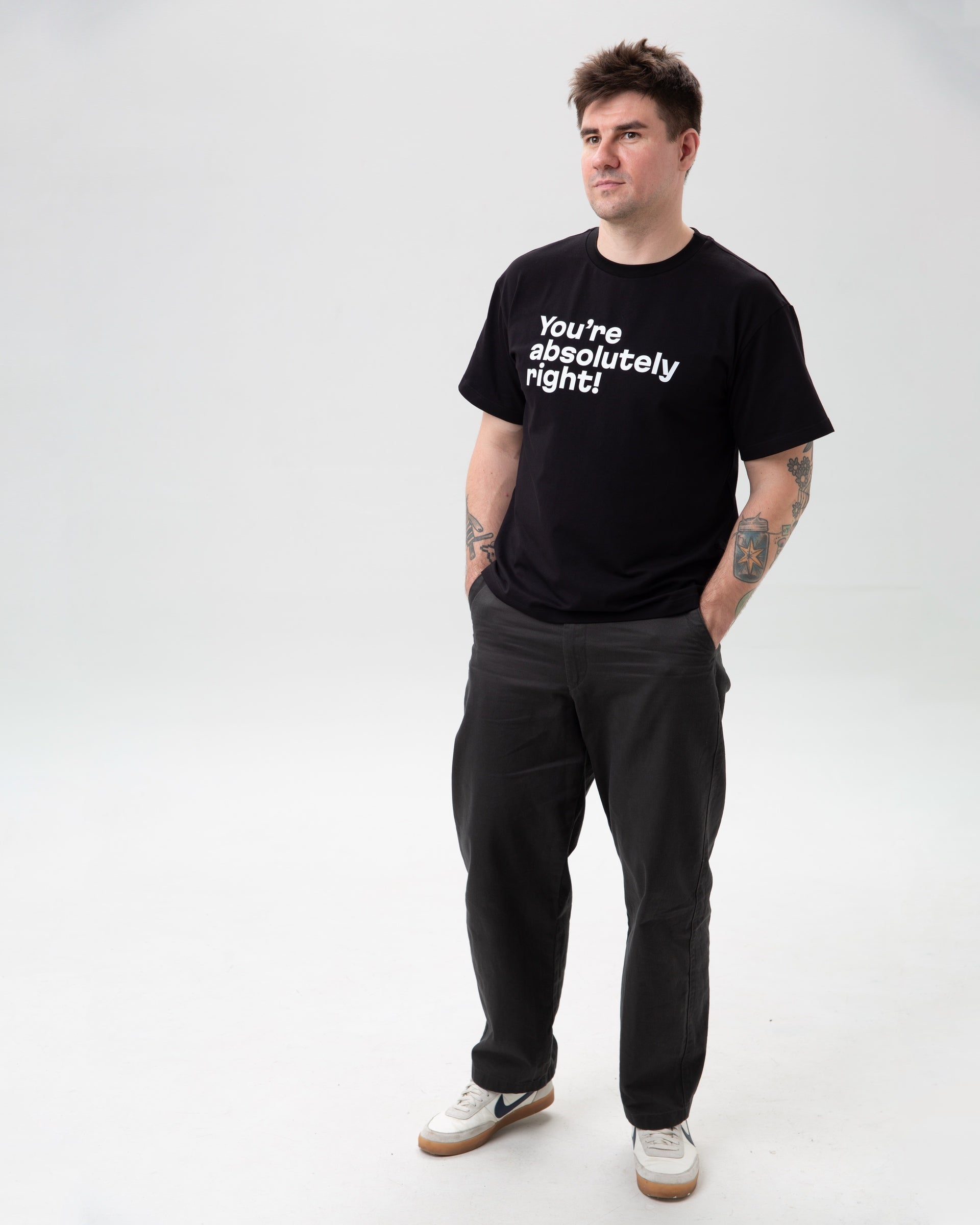 Black t-shirt “You are absolutely right!”