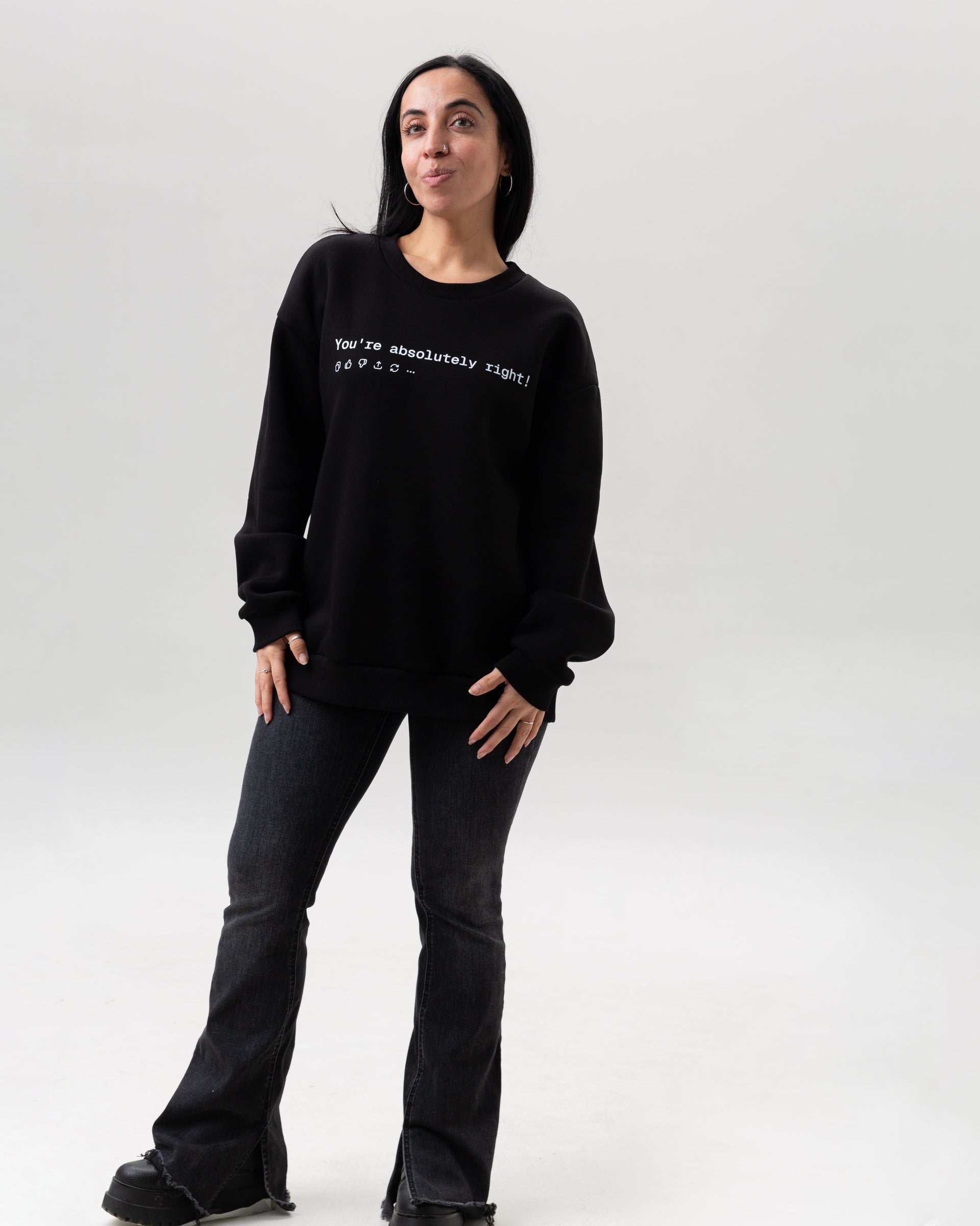 Black sweatshirt “You are absolutely right! (GPT)”