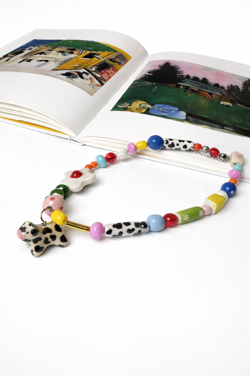 Ceramic beads “Colorful cow”
